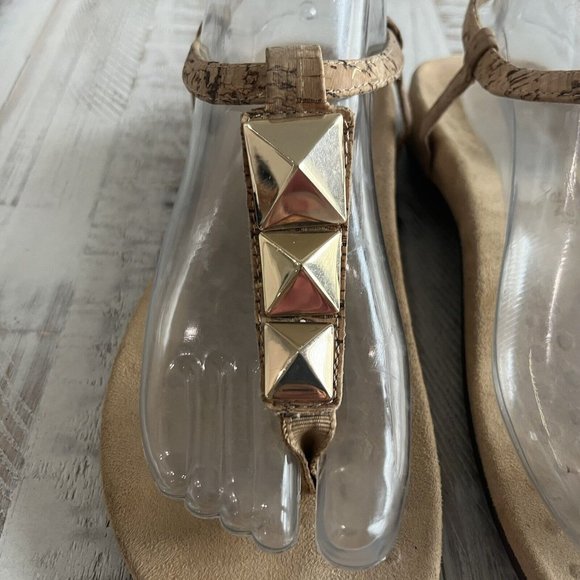 Vionic Nala Gold Accent Faux Cork Ankle Strap Ortho Heel Sandals - Picture 5 of 9